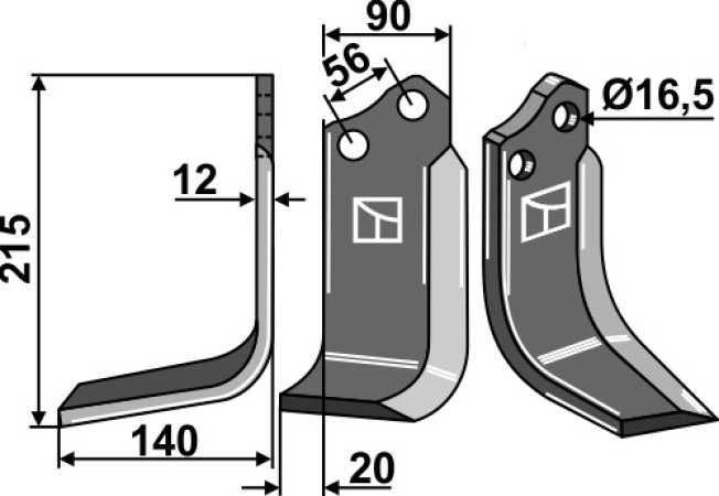 Fräsmesser 215x90mm, links
